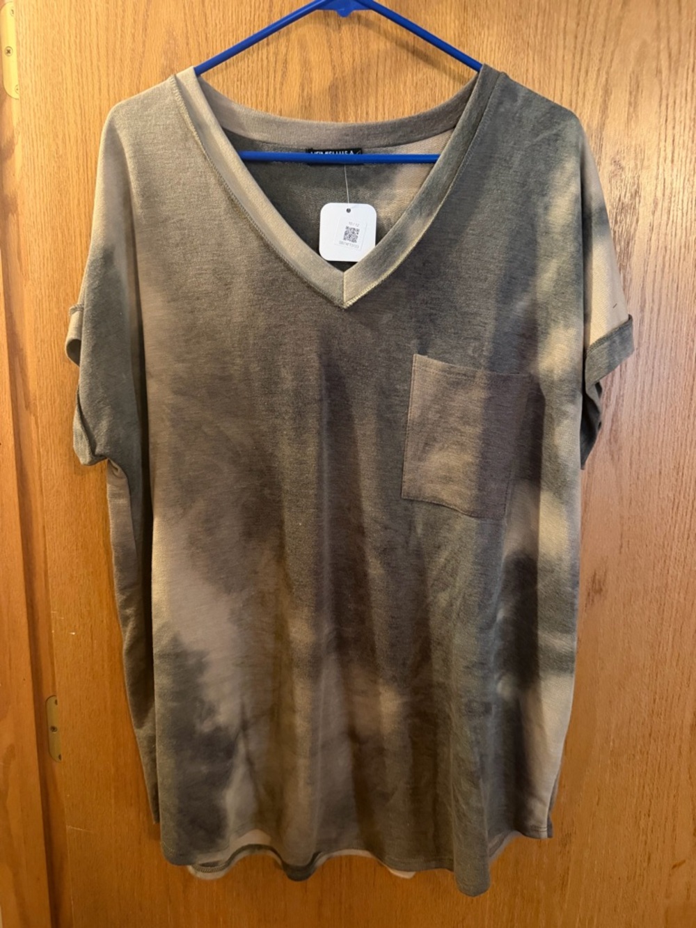 HEIMISH USA Gray-Brown Tee with Chest Tag
